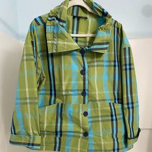Women’s Green Plaid Button-Up Jacket